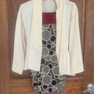 VINTAGE ANNE KLEIN ASIAN-INSPIRE SKIRT AND BLOUSE